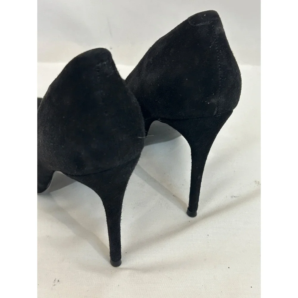 Steve Madden Daisie Black  Suede Pointed Toe Stiletto Pumps Heels Party 6.5M